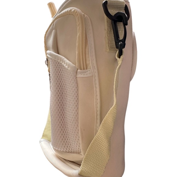 NWT WATER BOTTLE CARRIER BAG FOR STANLEY 40 oz. TUMBLER CREAM ADJUSTABLE STRAPS - Picture 5 of 7